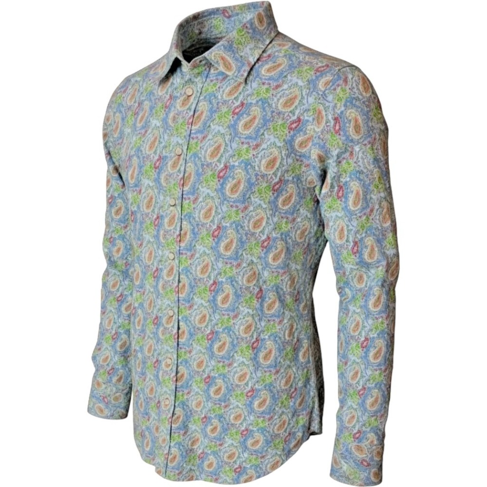 Cremieux Premium Denim Mens XL Paisley Floral Pearl Snap Shirt Western